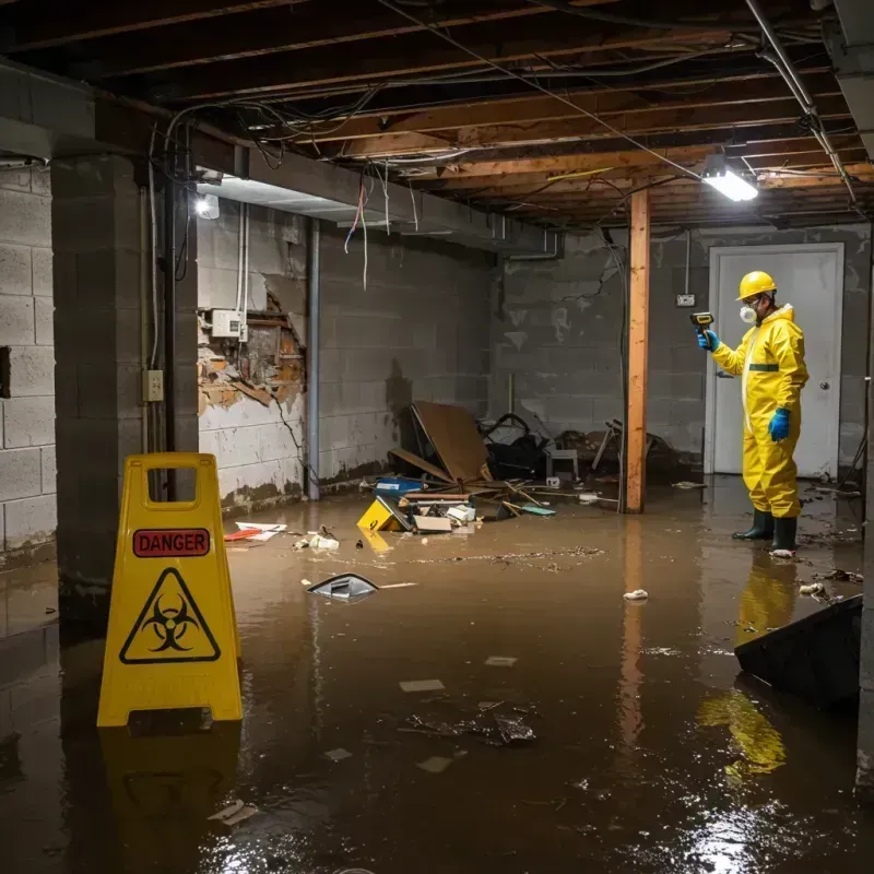 Flooded Basement Electrical Hazard in Clinton, NC Property